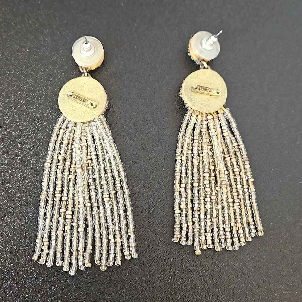 J. Crew Beaded Tassel Earrings
